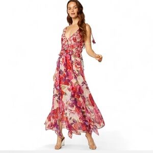 New without tag Misa Los Angeles Asymmetrical Floral Dress - Pink and Purple